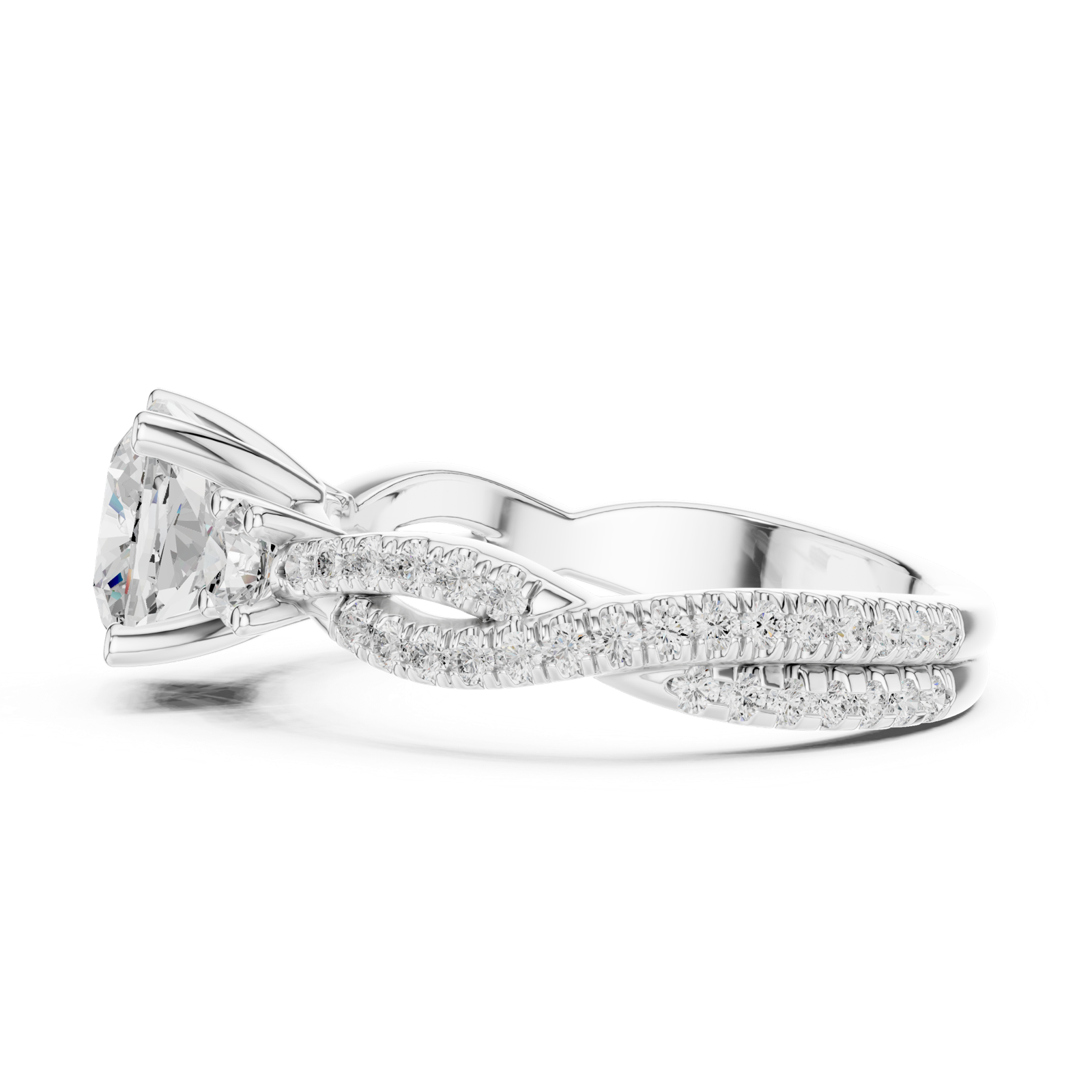 Gold Ring DDLR-1033, White Gold, view 3