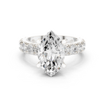 Gold Jewelry L35-63, Marquise center stone, White Gold