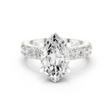 Gold Jewelry L35-63, Marquise center stone, White Gold