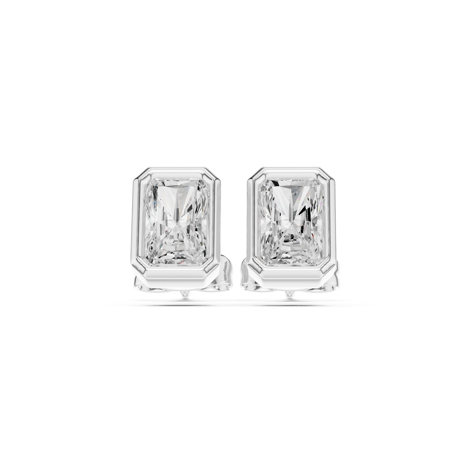 Gold Jewelry DDER-001, Radiant center stone, White Gold, view 4