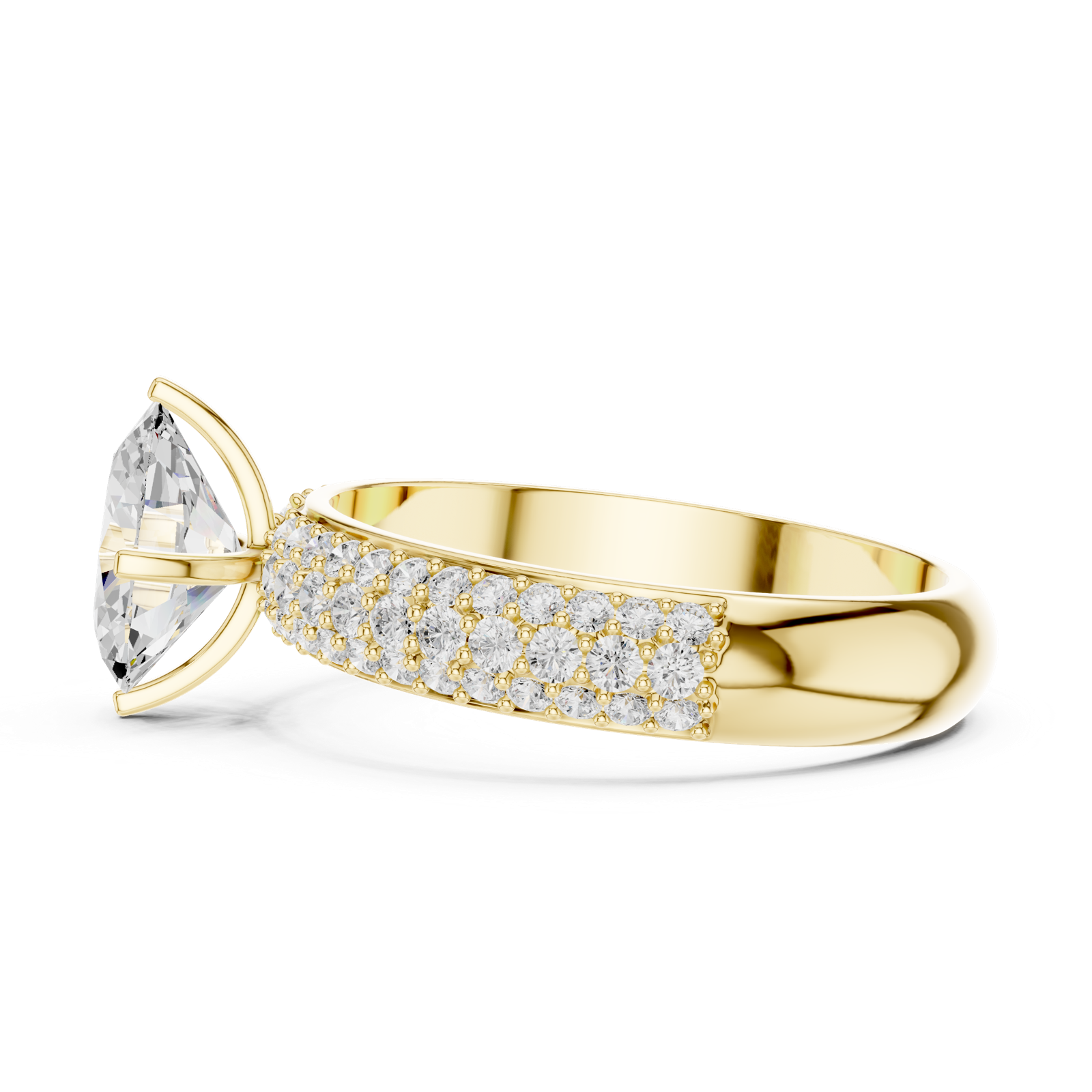 Gold Ring DDLR-1051, Yellow Gold, view 3