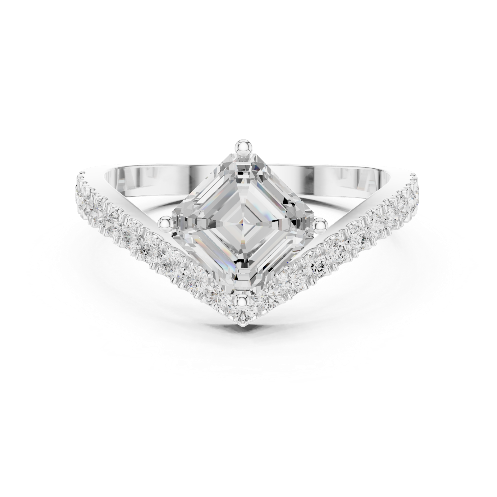 Gold Ring DDLR-1114, White Gold, view 4