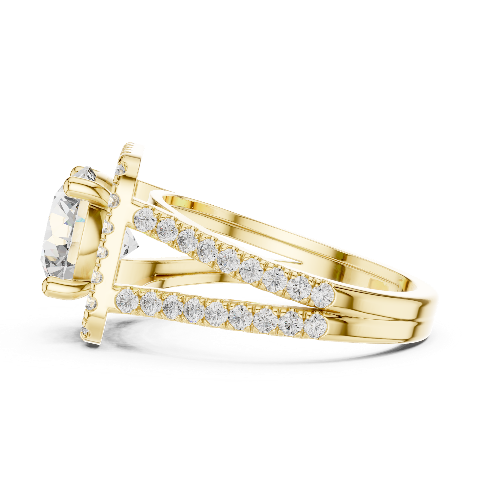 Gold Ring DDLR-203, Yellow Gold, view 3