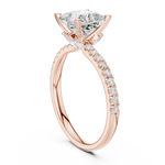 Gold Ring DDLR-256, Princess center stone, Rose Gold, view 1