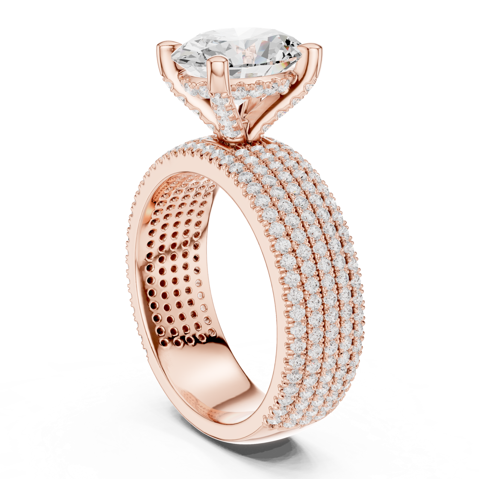 Gold Ring DDLR-261, Rose Gold, view 1