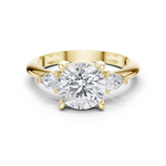 Gold Jewelry L35-66, Round center stone, Yellow Gold