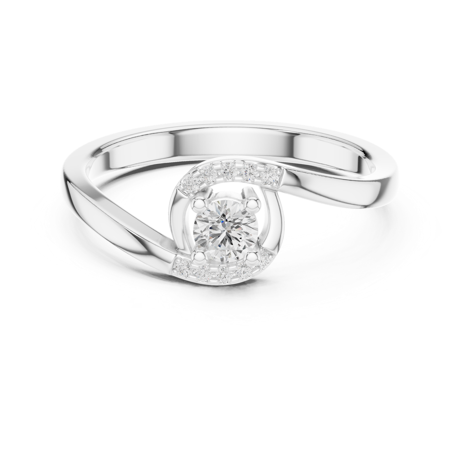 Gold Ring DDLR-841, White Gold, view 4