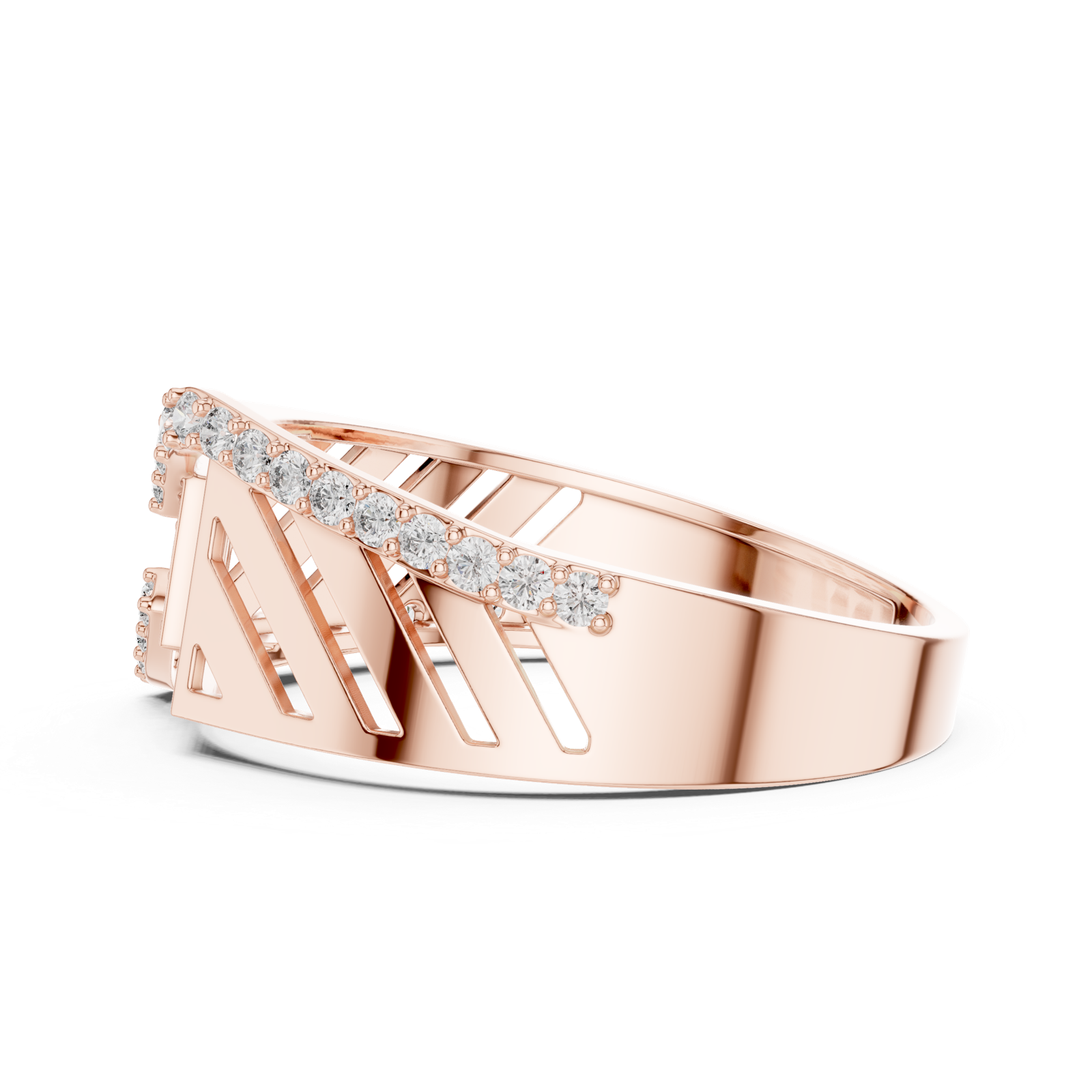Gold Ring LR-01 (25), Rose Gold, view 3
