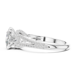 Gold Ring DDLR-252, Cushion center stone, White Gold, view 3