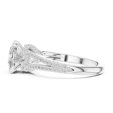 Gold Ring DDLR-252, Cushion center stone, White Gold, view 3