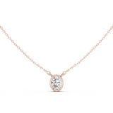 Gold Jewelry DDPS-001, Oval center stone, Rose Gold