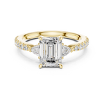 Gold Ring, Emerald center stone, Yellow Gold, view 4