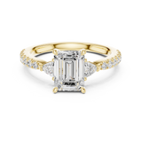 Gold Ring, Emerald center stone, Yellow Gold, view 4