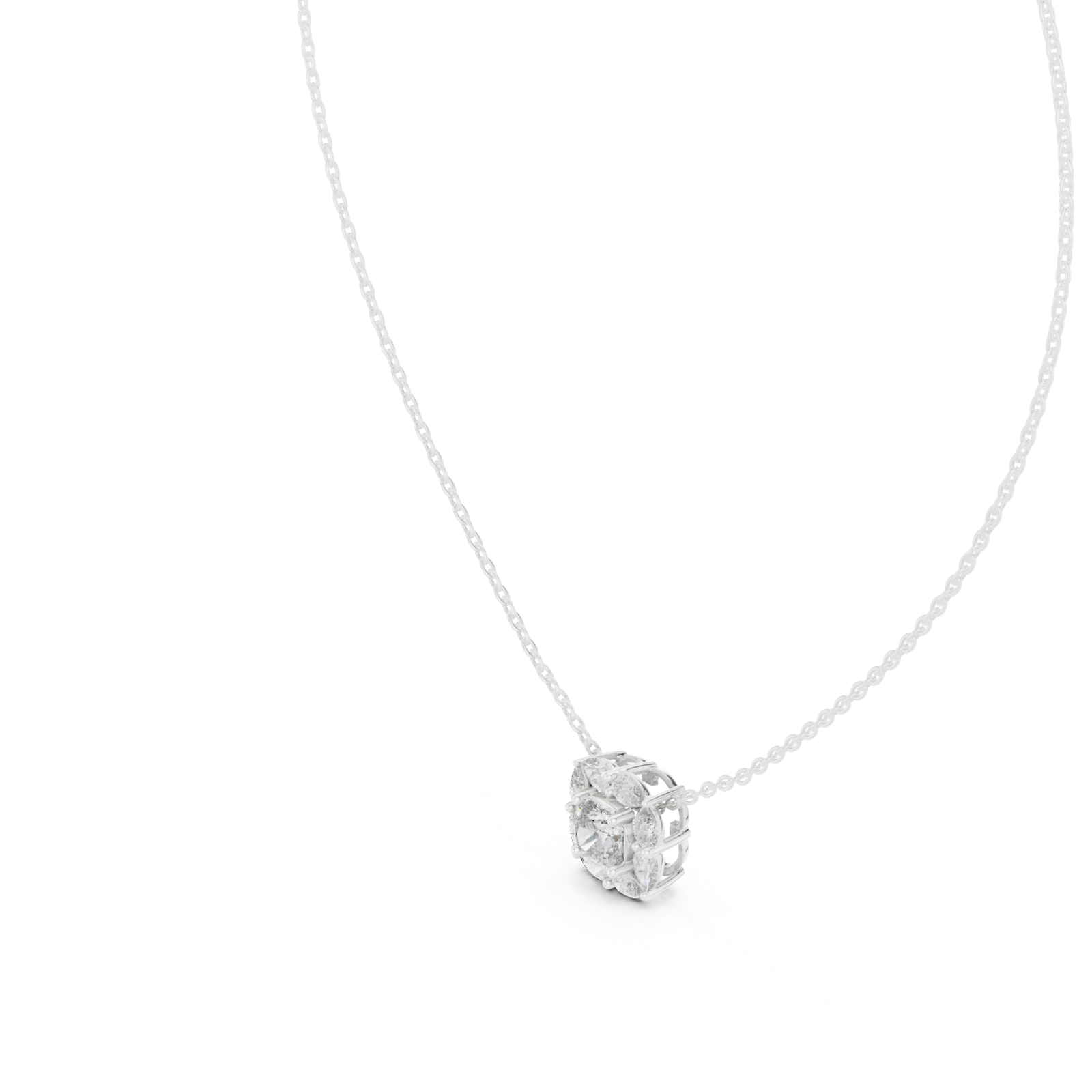 Gold Pendant GPD-0009, White Gold, view 2
