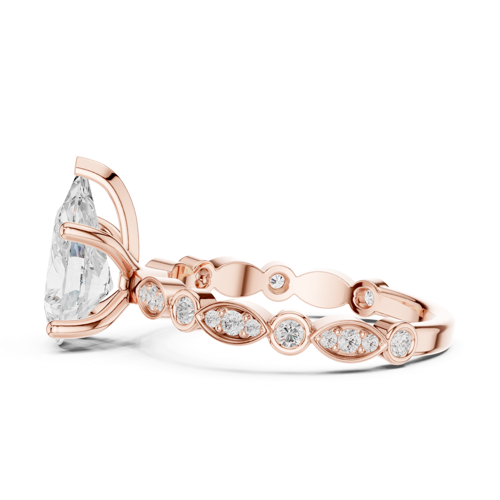 Gold Ring DDLR-359, Rose Gold, view 3