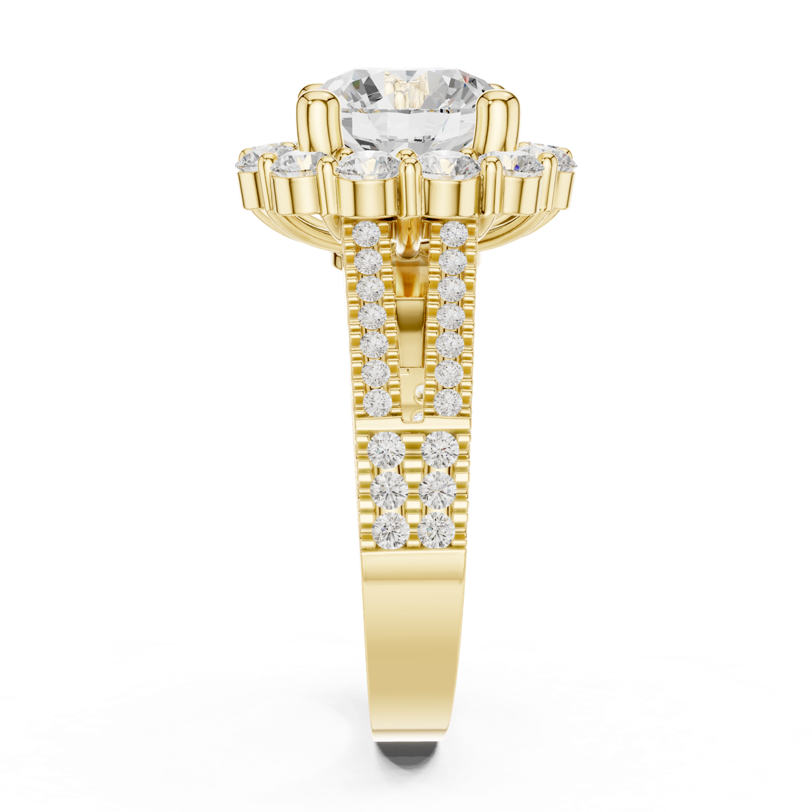 Gold Ring DDLR-344, Yellow Gold, view 3