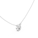 Gold Jewelry DDPS-001, Oval center stone, White Gold, view 2