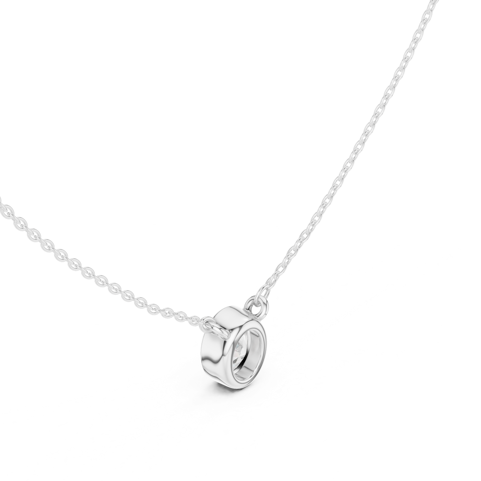 Gold Jewelry DDPS-001, Oval center stone, White Gold, view 2