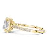 Gold Ring DDLR-255, Princess center stone, Yellow Gold, view 3