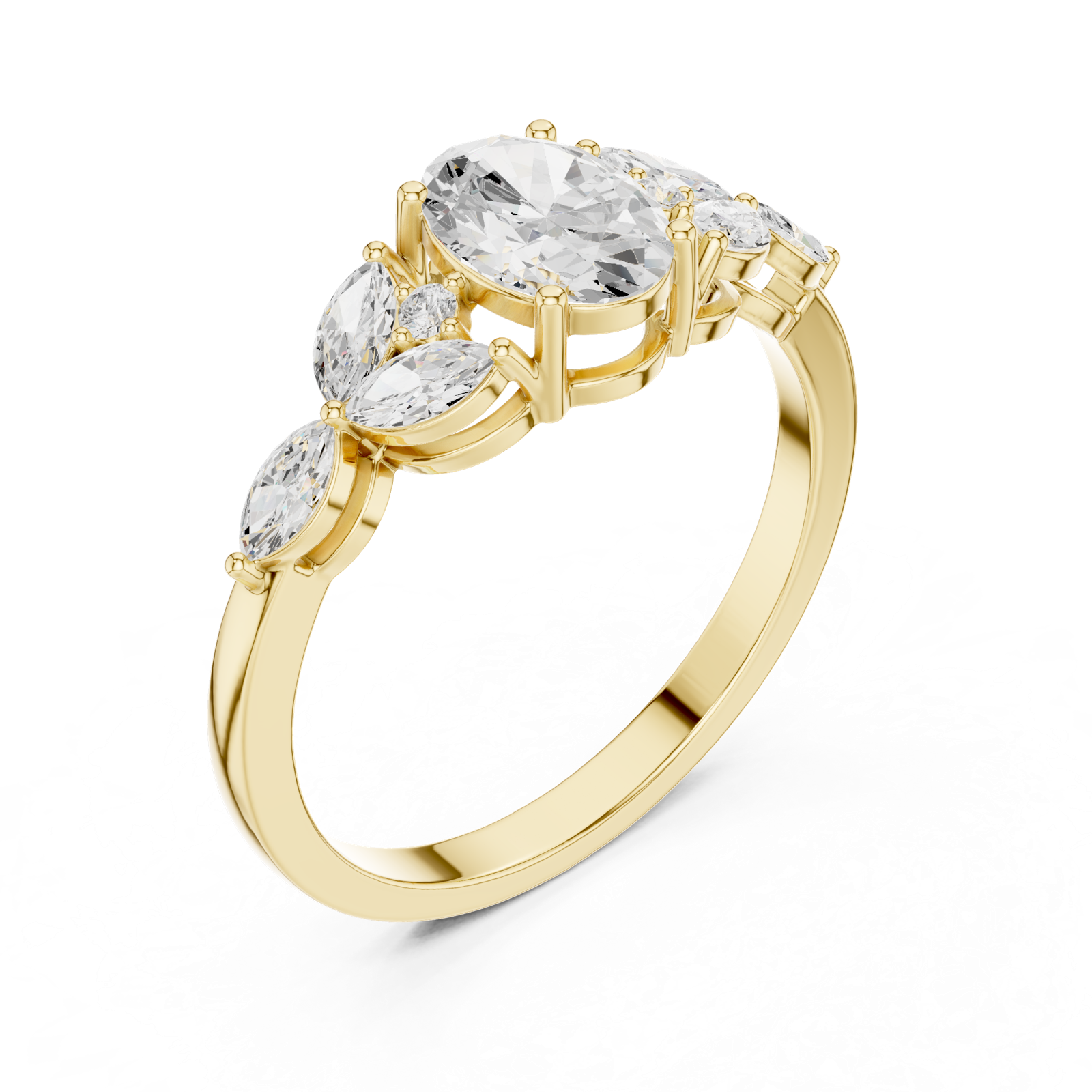 Gold Ring HLR-43, Yellow Gold, view 2