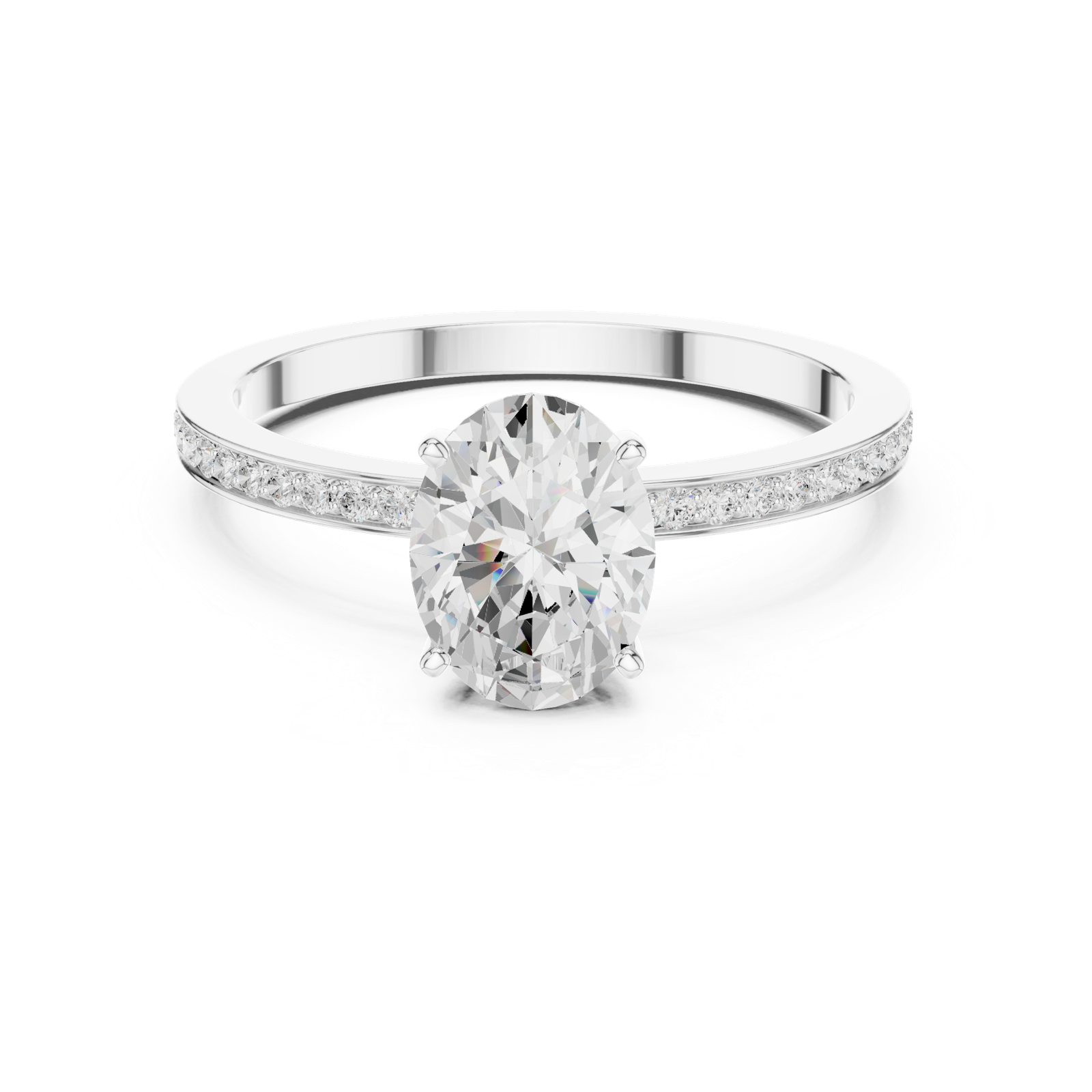 Gold Ring DDLR-1061, White Gold, view 4