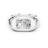 Gold Jewelry L36-4, Radiant center stone, White Gold, view 4