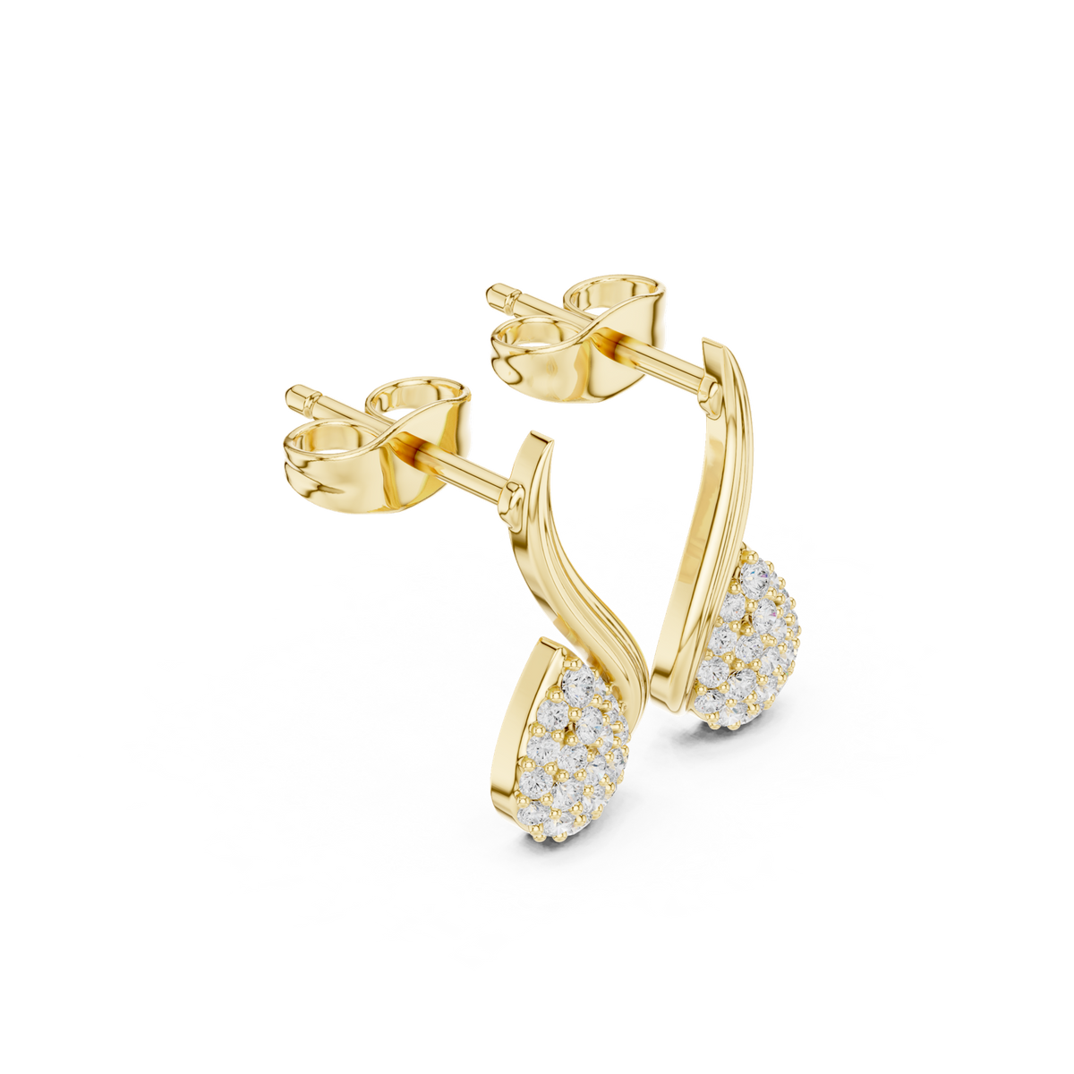 Gold Earrings SBER(10), Yellow Gold, view 1