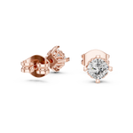 14K Solid Gold Lab Diamond Stud Earrings, Rose Gold, view 1