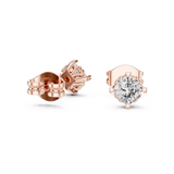 14K Solid Gold Lab Diamond Stud Earrings, Rose Gold, view 1