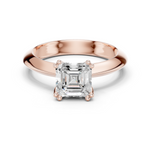 Gold Jewelry L36-8, Asscher center stone, Rose Gold