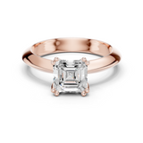 Gold Jewelry L36-8, Asscher center stone, Rose Gold