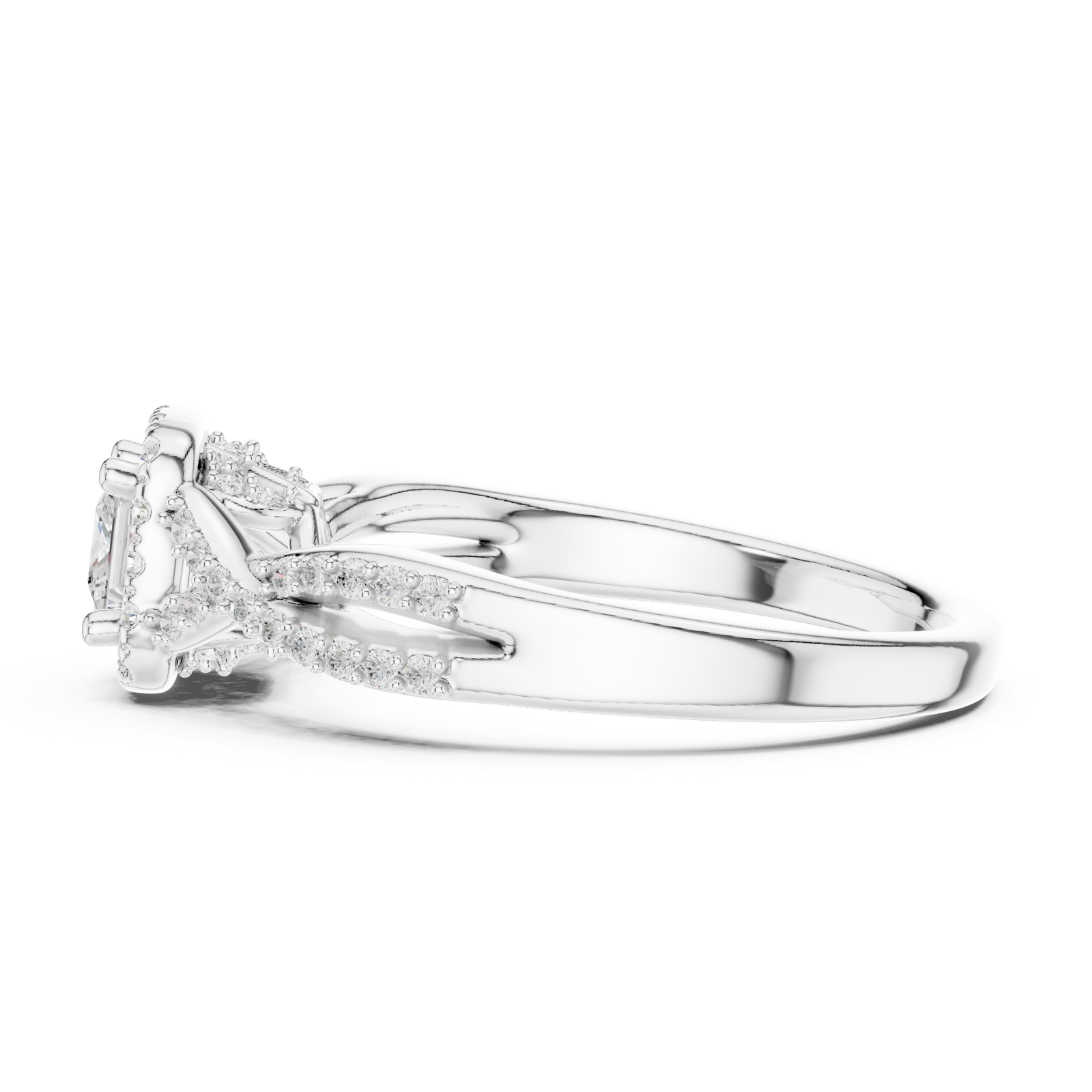 Gold Ring LR-0273, White Gold, view 3