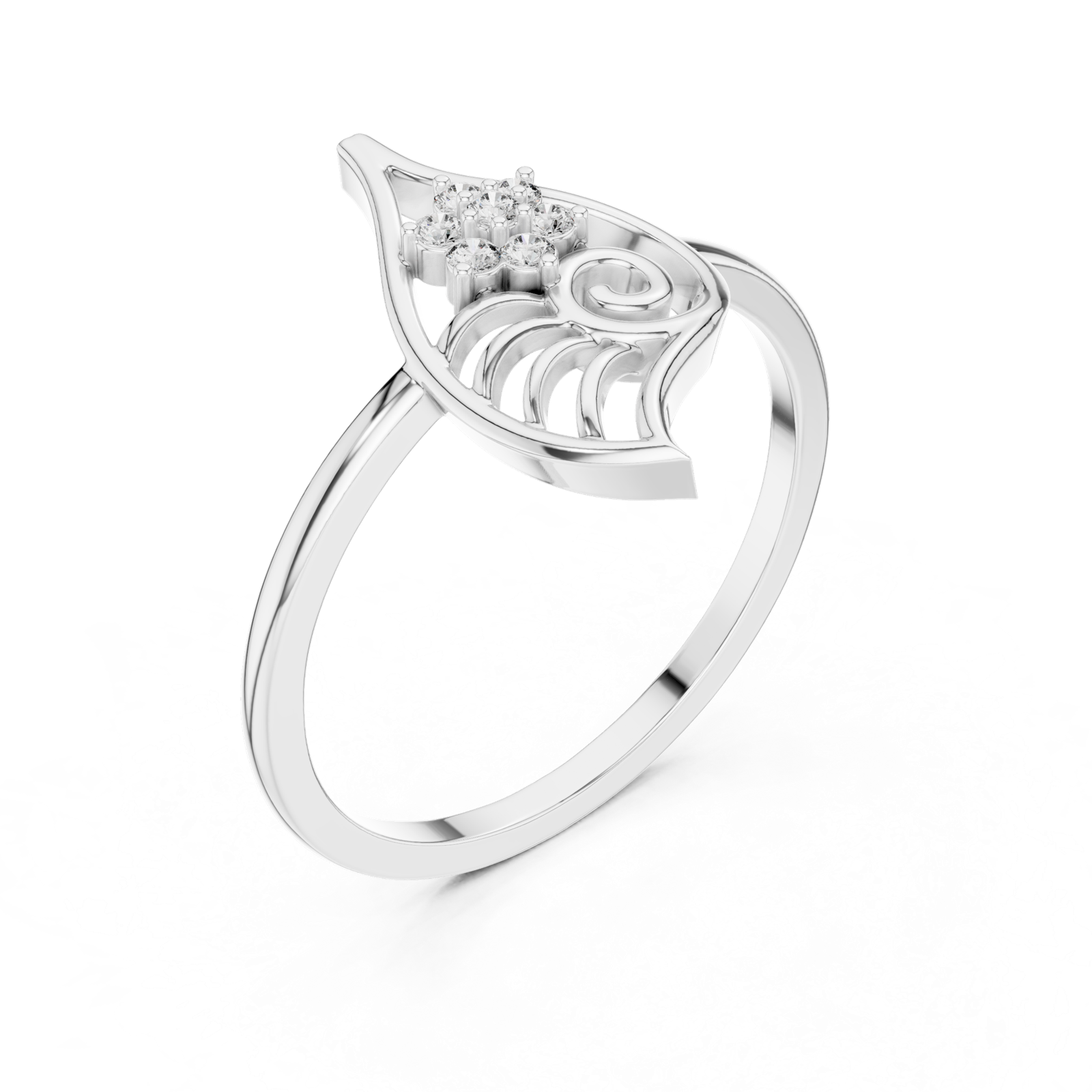 Gold Ring DR-6229, White Gold, view 2