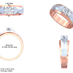 14K Solid Gold Lab Diamond Solitaire Ring, Yellow Gold, view 50