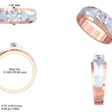 14K Solid Gold Lab Diamond Solitaire Ring, Yellow Gold, view 50