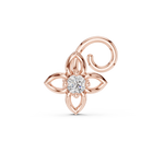 14K Solid Gold Lab Diamond Flower Cluster Earrings, Rose Gold