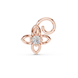 14K Solid Gold Lab Diamond Flower Cluster Earrings, Rose Gold