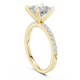 Gold Ring DDLR-040, Princess center stone, Yellow Gold, view 1
