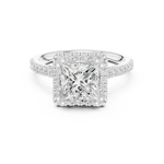 Gold Ring DDLR-255, Princess center stone, White Gold, view 4