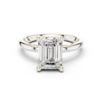 Gold Ring DDLR-175, Emerald center stone, White Gold