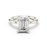 Gold Ring DDLR-175, Emerald center stone, White Gold