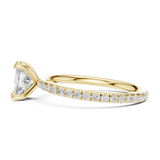 Gold Jewelry, Cushion center stone, Yellow Gold, view 3