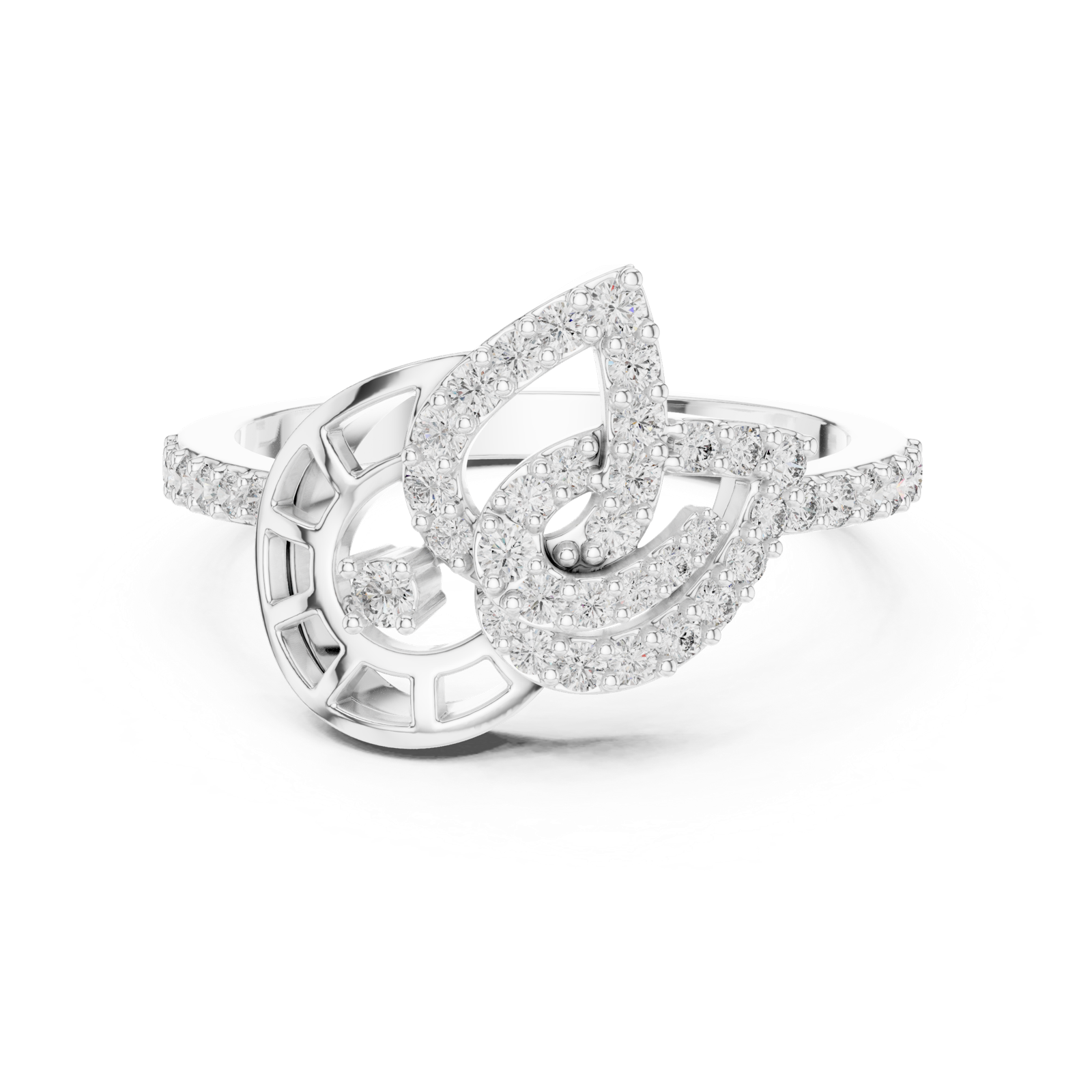 Gold Ring LR-01 (74), White Gold, view 4