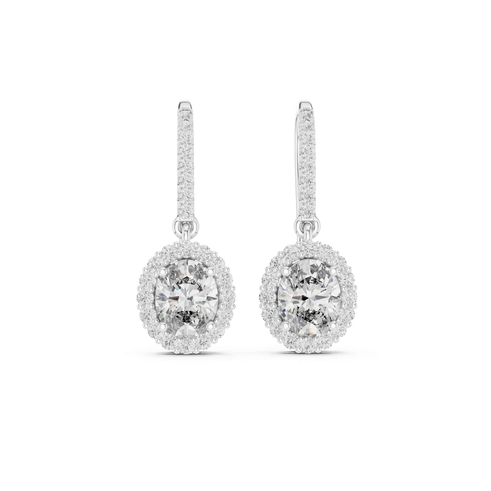 Gold Earrings 3-10010E_155_M, White Gold