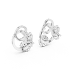 Gold Earrings 12-10029@E, White Gold, view 3