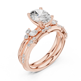 Gold Ring DDLR-299, Oval center stone, Rose Gold, view 2