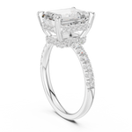 Gold Ring DDLR-259, Emerald center stone, White Gold, view 1