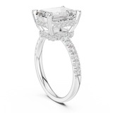 Gold Ring DDLR-259, Emerald center stone, White Gold, view 1