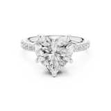 Gold Ring DDLR-259, Heart center stone, White Gold, view 4