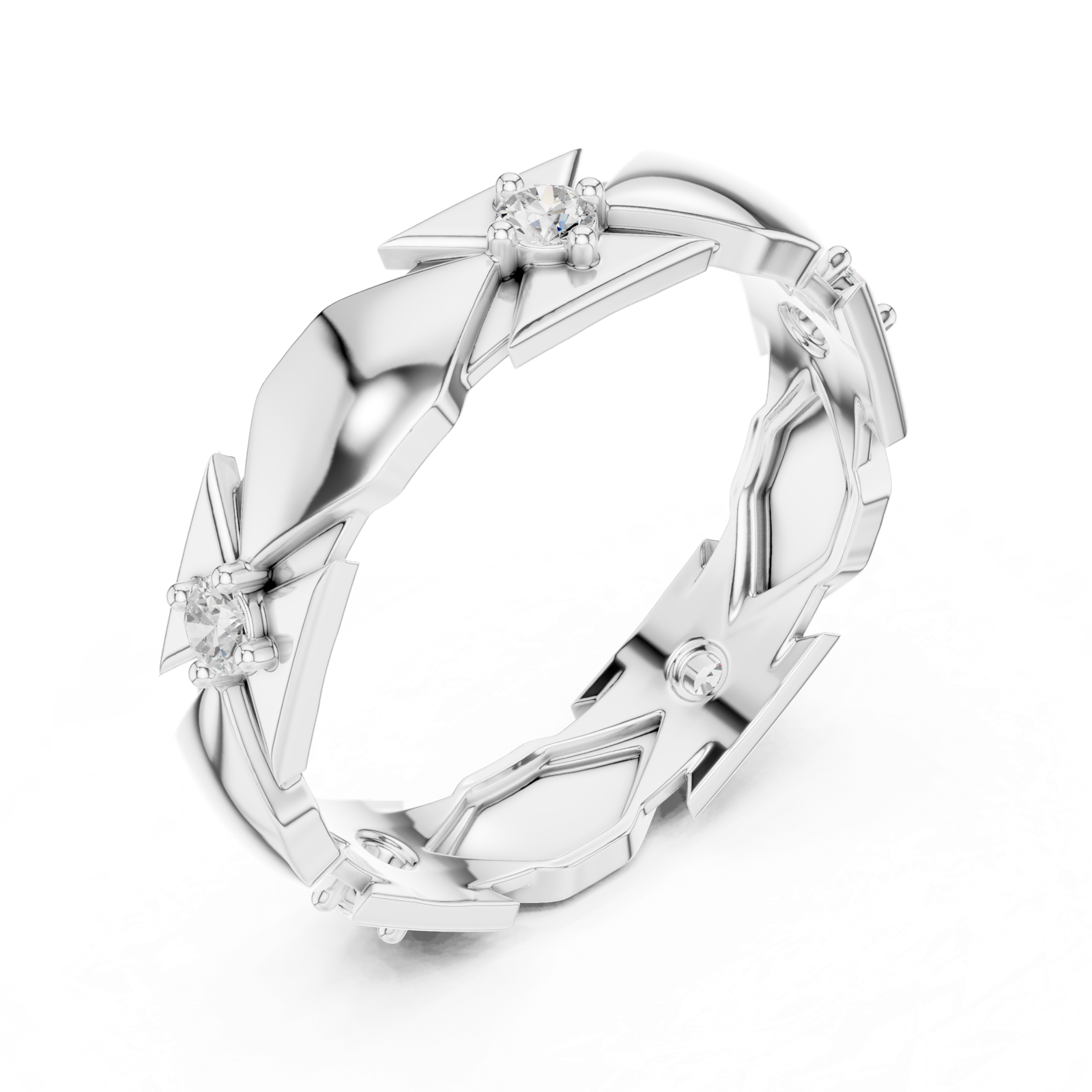 Gold Ring L22-R4, White Gold, view 2